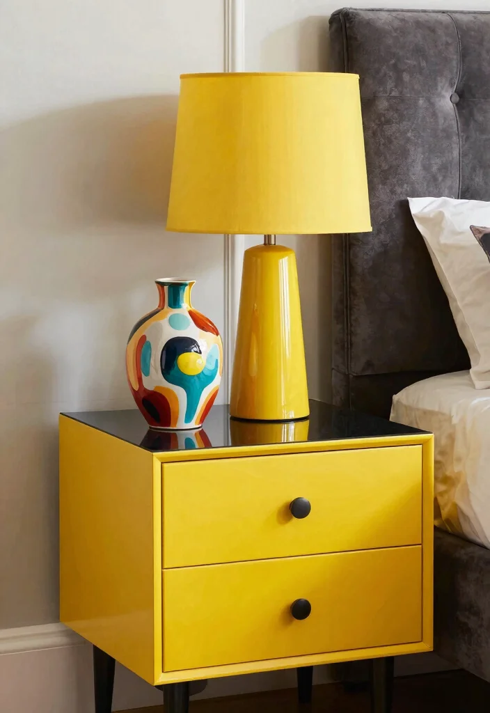 16 Nightstand Styling Ideas That Look Effortlessly Chic - 15. Bold Accents 1