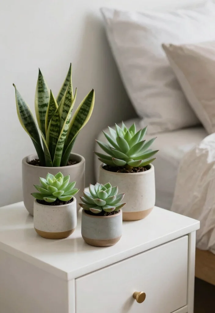 16 Nightstand Styling Ideas That Look Effortlessly Chic - 4. A Pop of Greenery 1