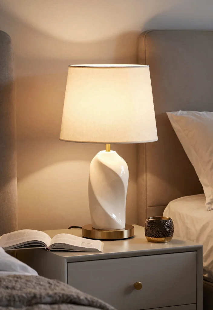 16 Nightstand Styling Ideas That Look Effortlessly Chic - 5. Statement Lighting 1