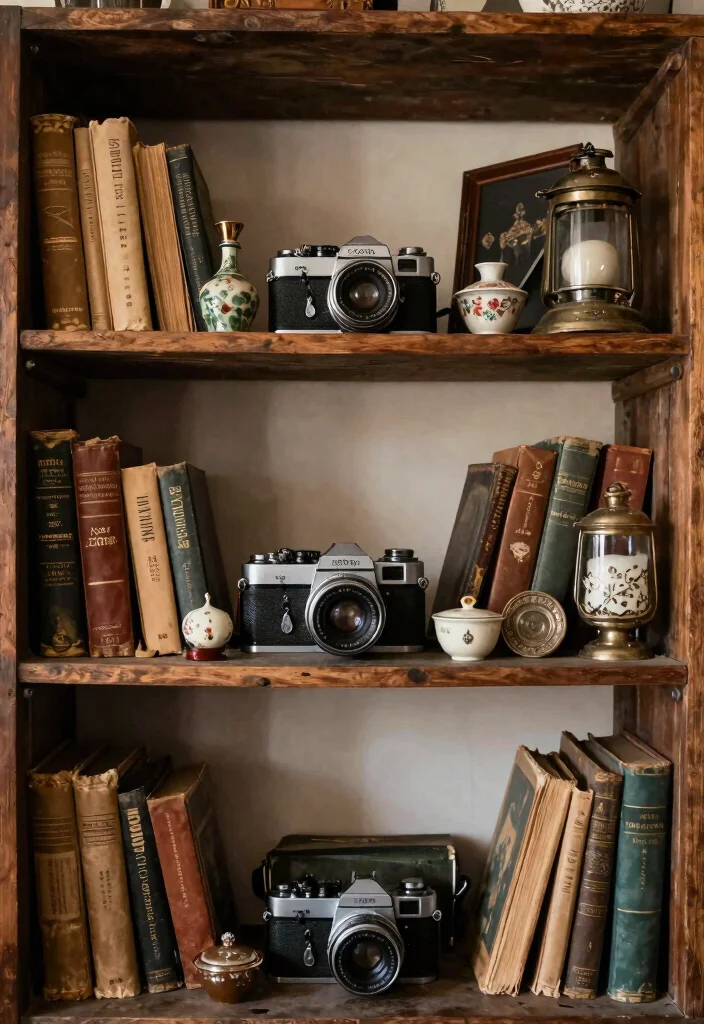 16 Wall Shelf Decor Ideas That Transform Blank Walls - 13. Vintage Finds 1
