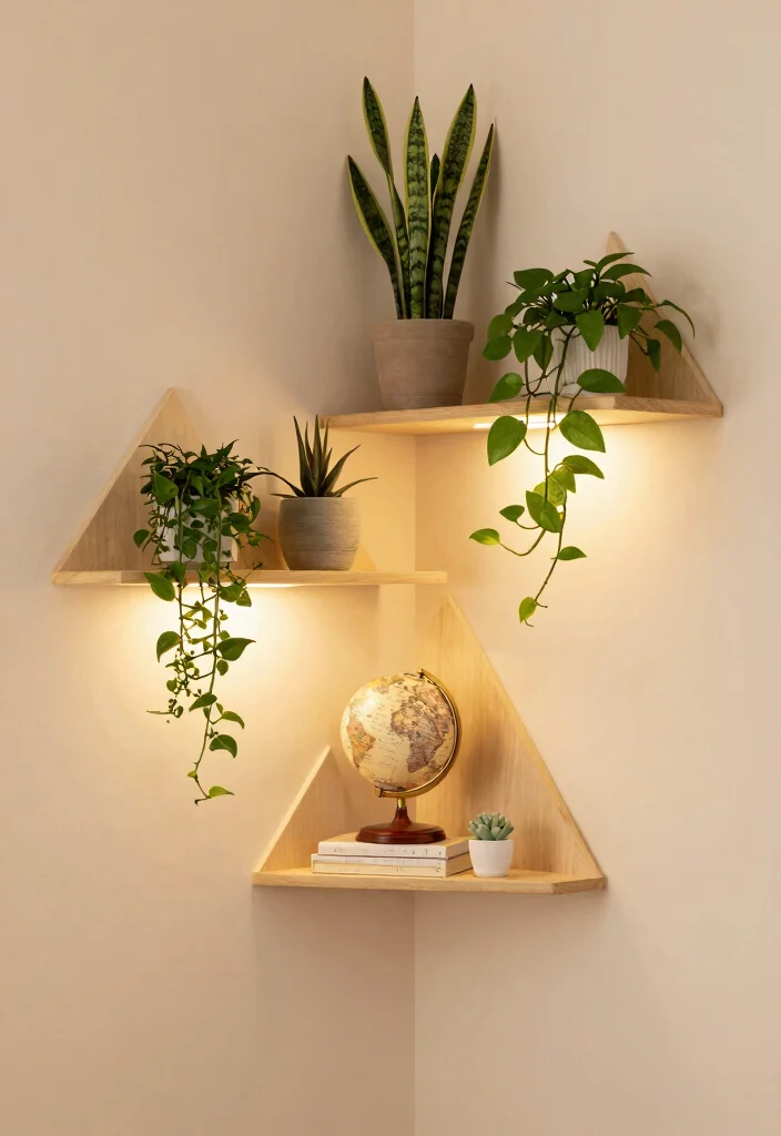 16 Wall Shelf Decor Ideas That Transform Blank Walls - 2. Corner Shelves for Unused Spaces 1