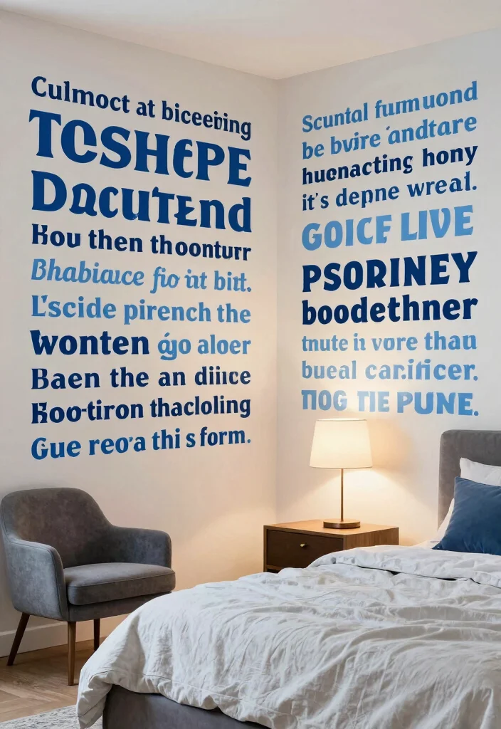 17 Blue Wall Art Bedroom Ideas With Calm Modern Energy - 16. Inspirational Quotes in Blue 1