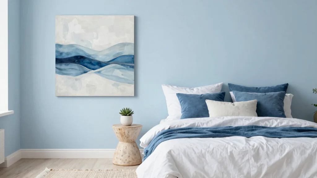17 Blue Wall Art Bedroom Ideas With Calm Modern Energy