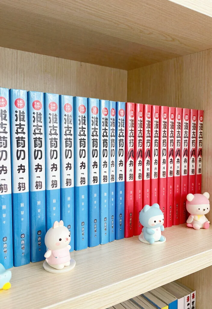 17 Manga Shelf Aesthetic Ideas for a Stylish Display - 1. Color Coordination: Curate by Palette 1