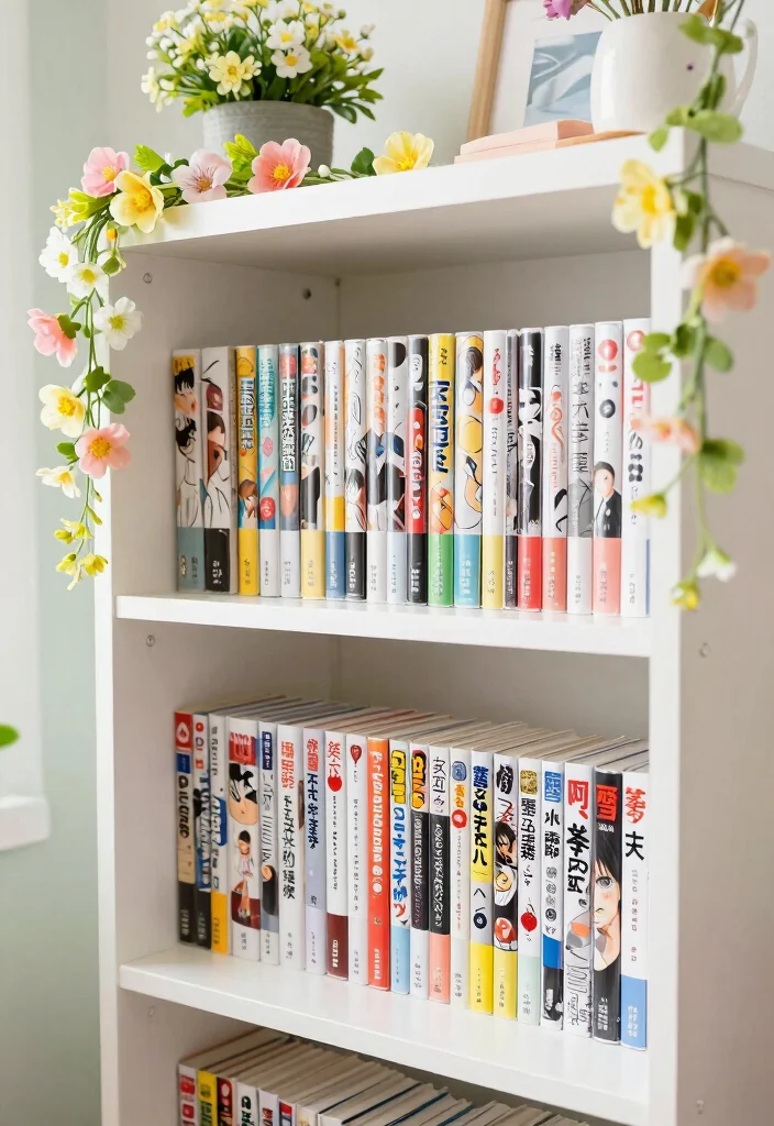 17 Manga Shelf Aesthetic Ideas for a Stylish Display - 12. Seasonal Changes: Keeping It Fresh 1