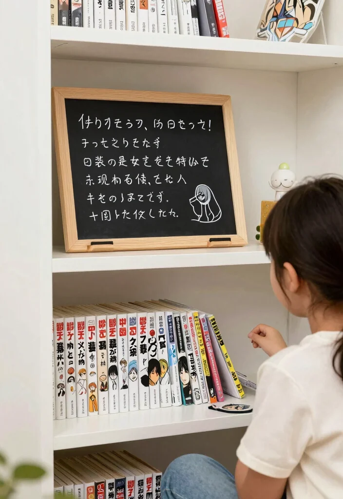 17 Manga Shelf Aesthetic Ideas for a Stylish Display - 14. Interactive Elements: Engage with Your Shelf 1
