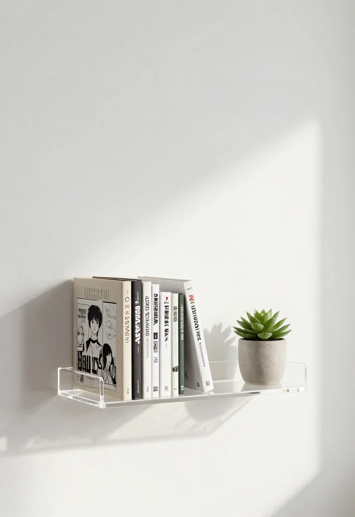 17 Manga Shelf Aesthetic Ideas for a Stylish Display - 2. Minimalist Shelving: Embrace Negative Space 1