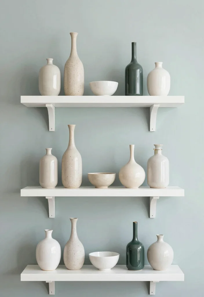 17 Shelf Decor Bedroom Ideas With Cozy Personality - 16. Balance and Symmetry 1
