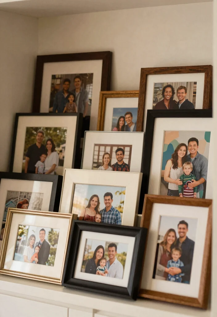 17 Shelf Decor Bedroom Ideas With Cozy Personality - 5. Artful Frames 1