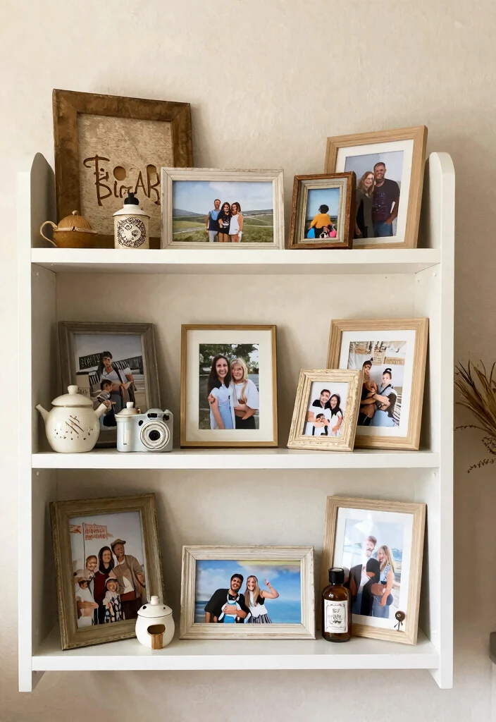 17 Shelf Decor Bedroom Ideas With Cozy Personality - 9. Personalized Touches 1