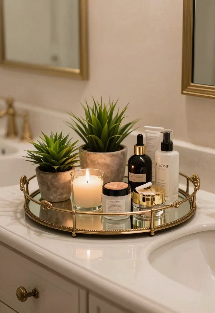 18 Antique Bathroom Mirror Ideas With Timeless Elegance - 11. Vintage Mirrored Tray 1