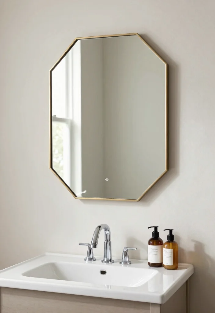18 Antique Bathroom Mirror Ideas With Timeless Elegance - 12. Classic Octagonal Mirrors 1