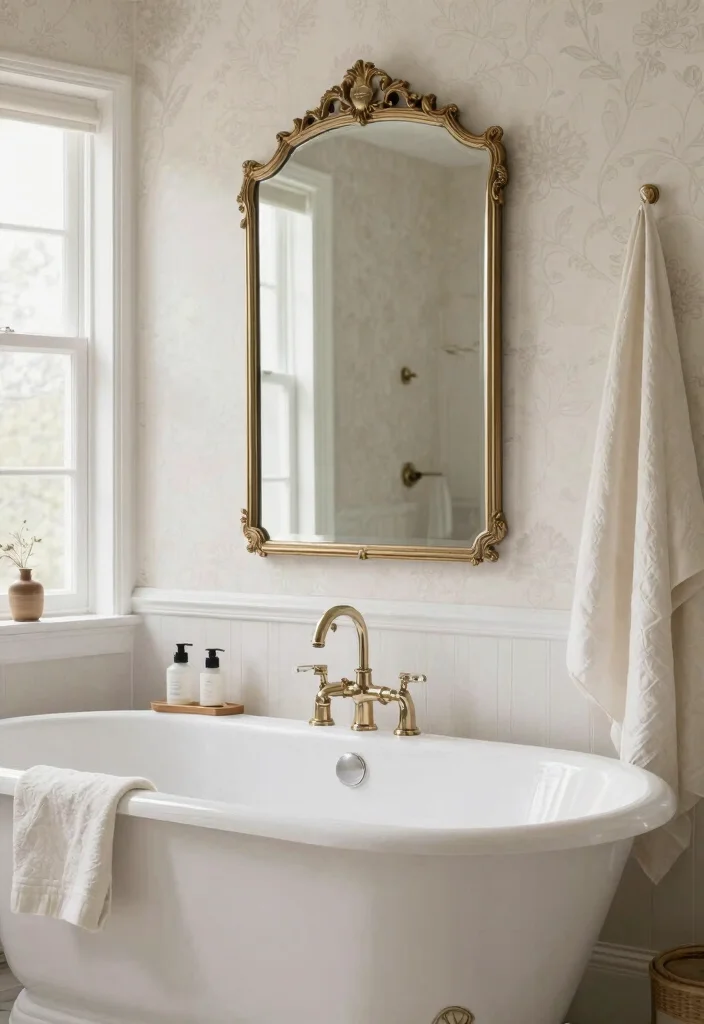 18 Antique Bathroom Mirror Ideas With Timeless Elegance - 13. Vintage Beveled Edge Mirrors 1
