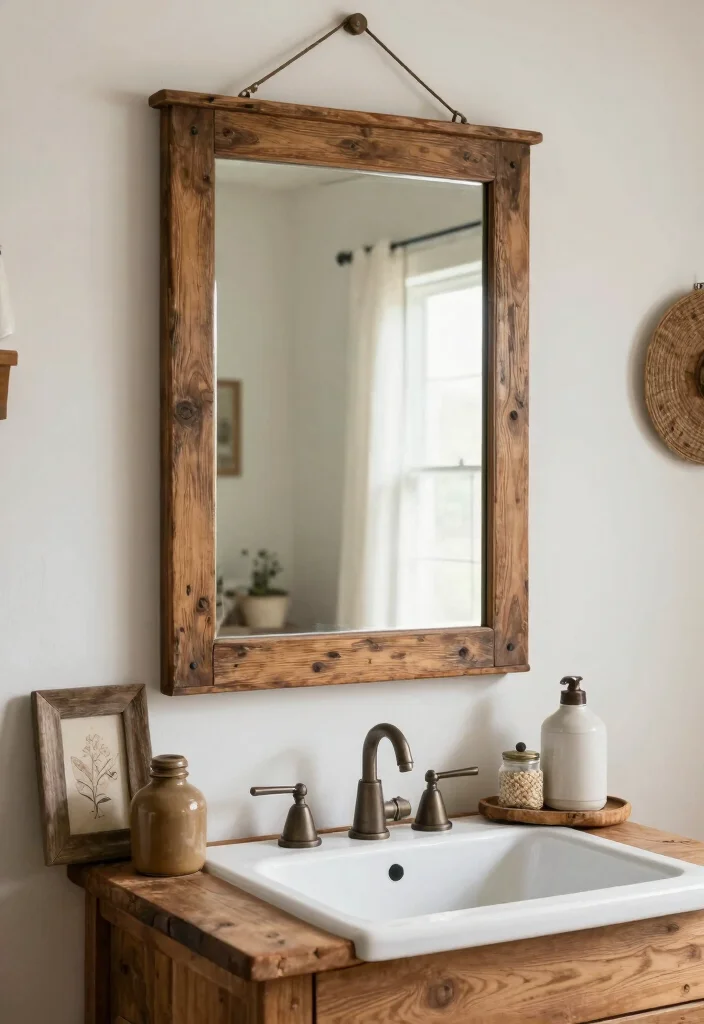 18 Antique Bathroom Mirror Ideas With Timeless Elegance - 15. Antique Farmhouse Mirrors 1