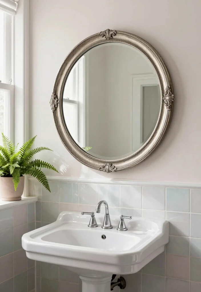 18 Antique Bathroom Mirror Ideas With Timeless Elegance - 3. Vintage Round Mirrors 1