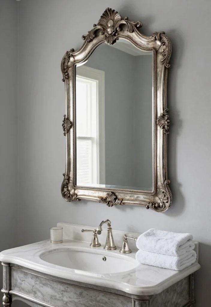 18 Antique Bathroom Mirror Ideas With Timeless Elegance - 5. Antique Silver Mirrors 1