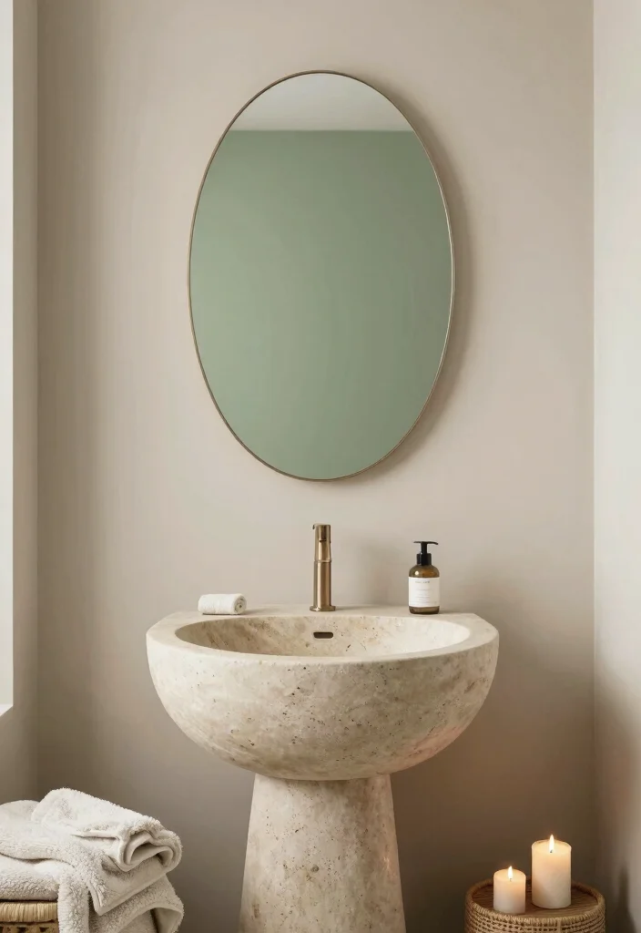 18 Oval Mirror Bathroom Ideas With Soft Elegant Curves - 14. Spa Aesthetics 1