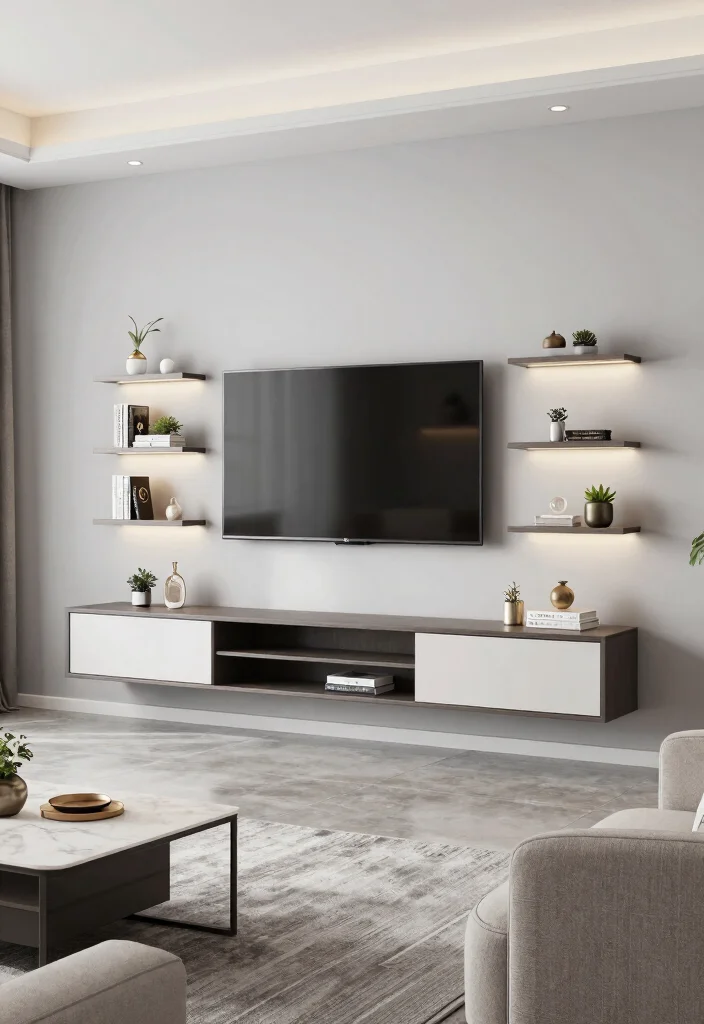 18 TV Unit Design Small Space Ideas That Maximize Style - 1. Wall-Mounted Elegance 1