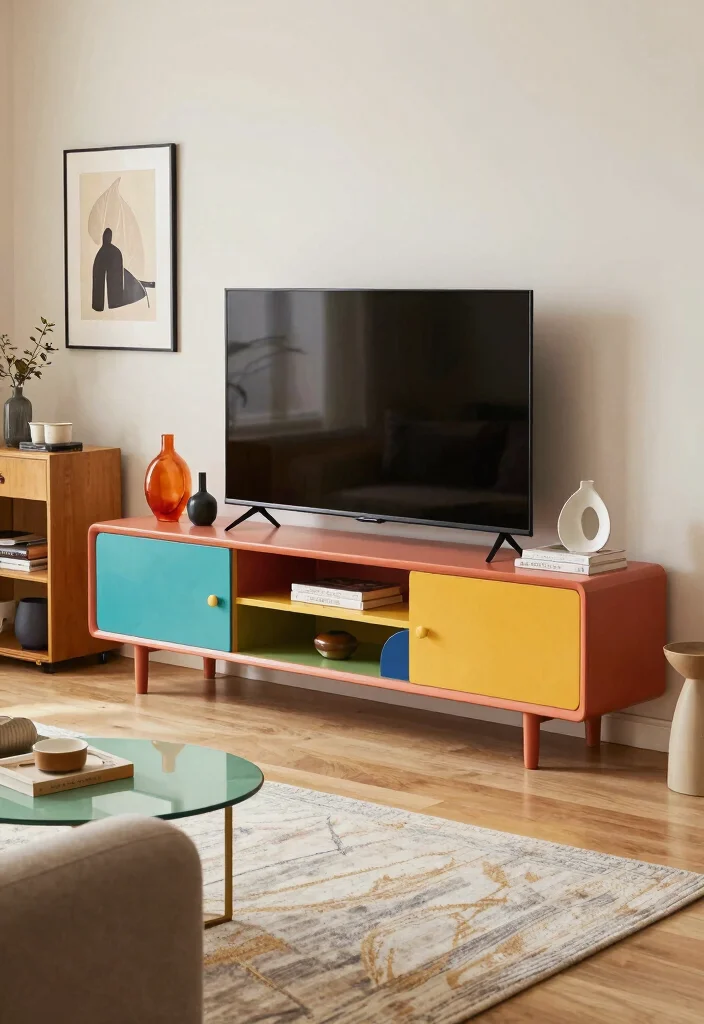 18 TV Unit Design Small Space Ideas That Maximize Style - 10. Artistic TV Stands 1