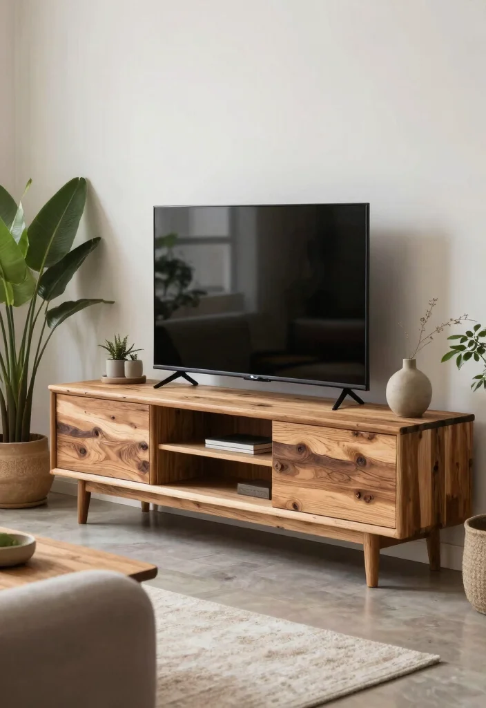 18 TV Unit Design Small Space Ideas That Maximize Style - 16. Eco-Friendly Options 1