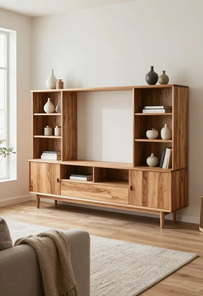 18 TV Unit Design Small Space Ideas That Maximize Style - 2. Multi-Functional Console 1