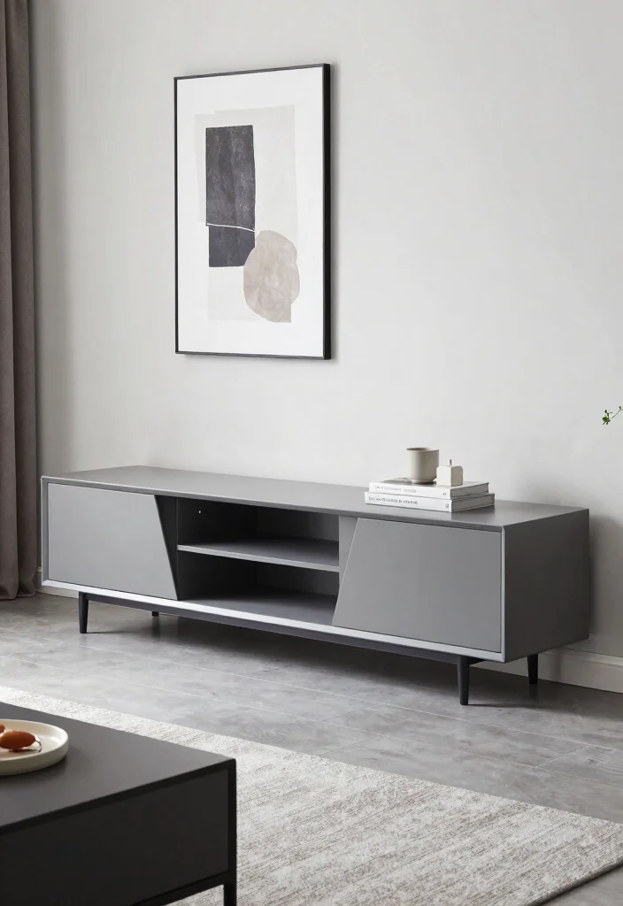 18 Wooden TV Stand Designs Ideas With Modern Rustic Appeal - 8. Unique Geometric Shapes 1