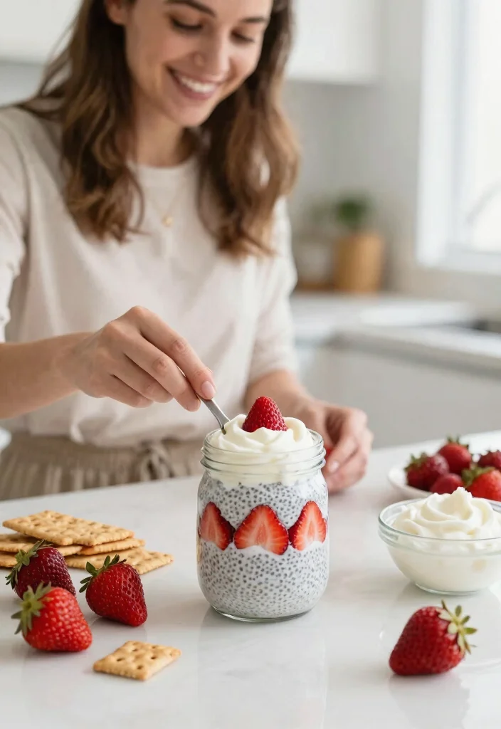 10 Chia Pudding Breakfast Recipes That Hold Layers When Jarred - 8. Strawberry Shortcake Chia Pudding 1