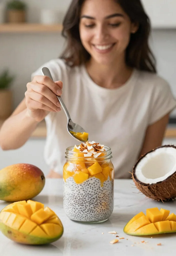 10 Chia Pudding Breakfast Recipes That Hold Layers When Jarred - 9. Mango Coconut Chia Pudding 1