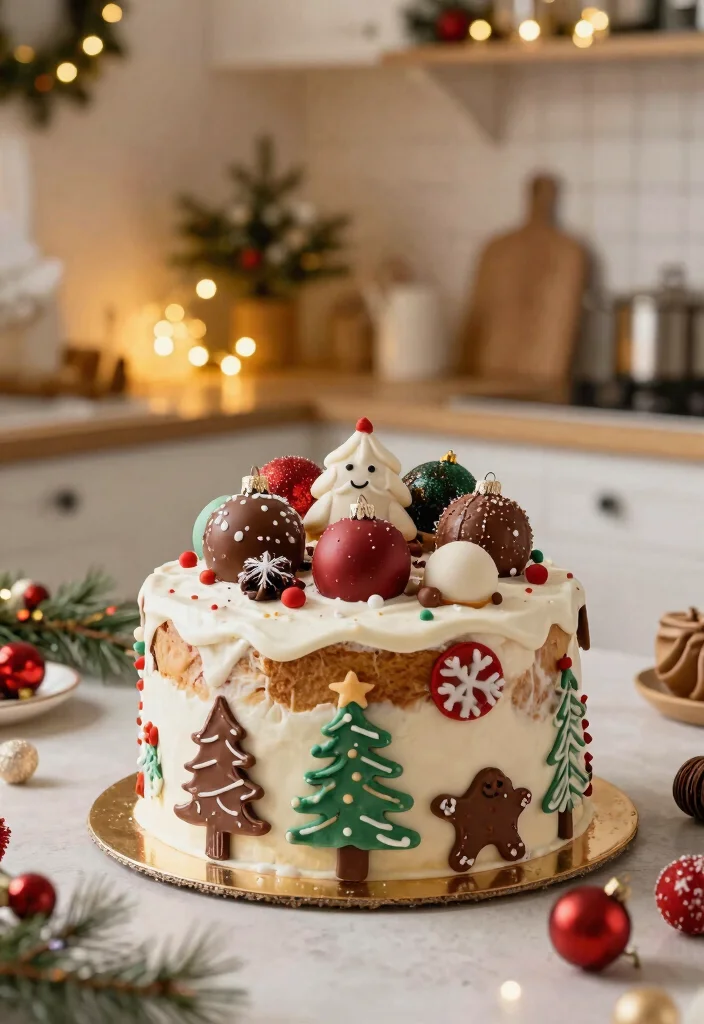 12 Christmas Cake Packaging Ideas That Protect Frosting - 12. Edible Decorations 1