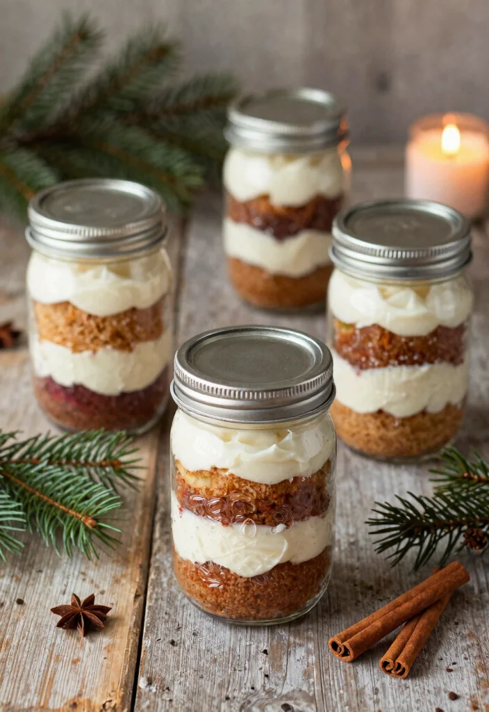 12 Christmas Cake Packaging Ideas That Protect Frosting - 2. Mason Jar Cakes 1