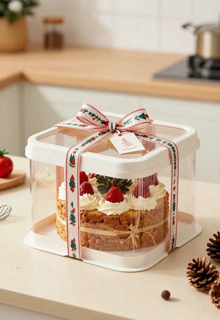 12 Christmas Cake Packaging Ideas That Protect Frosting - 3. Reusable Cake Boxes 1