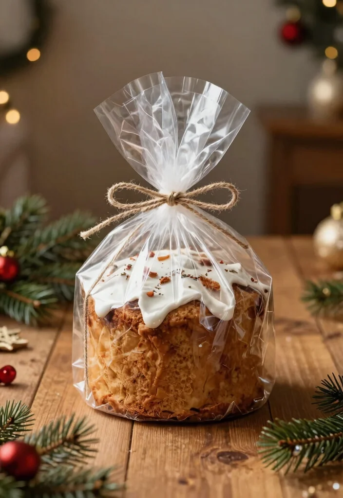 12 Christmas Cake Packaging Ideas That Protect Frosting - 7. Biodegradable Cellophane Wrap 1