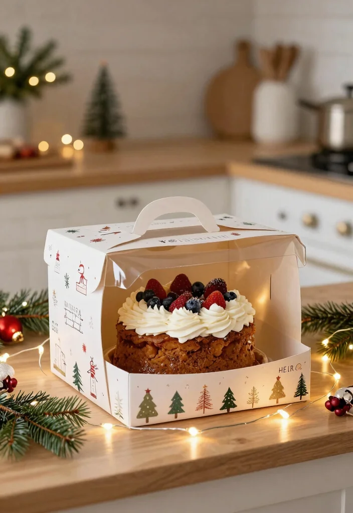 12 Christmas Cake Packaging Ideas That Protect Frosting - 9. Seasonal Themed Boxes 1
