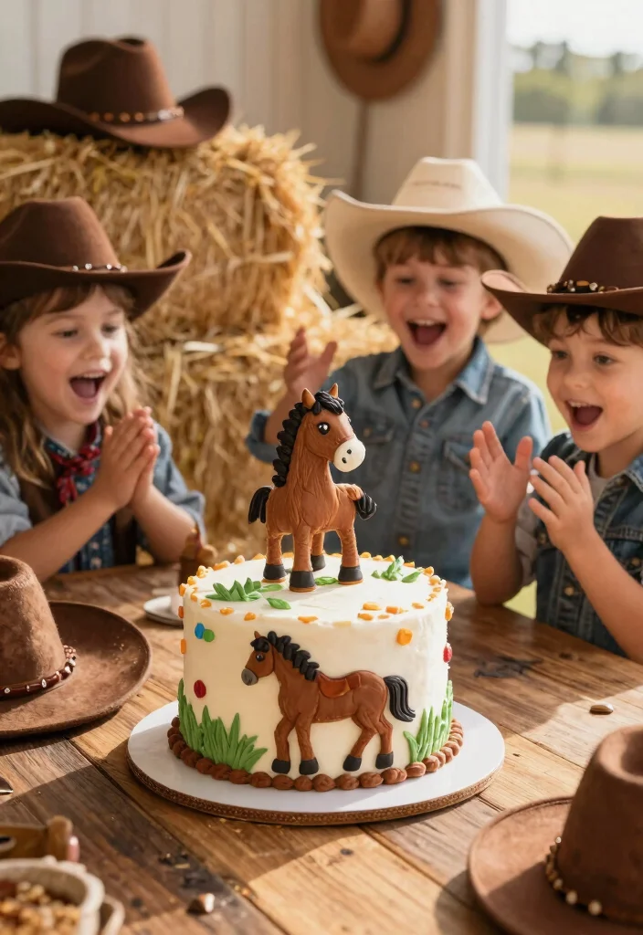 12 Cowboy Smash Cake Ideas That Hold Shape Through the Smash - 1. Western Wild Horse Cake 1