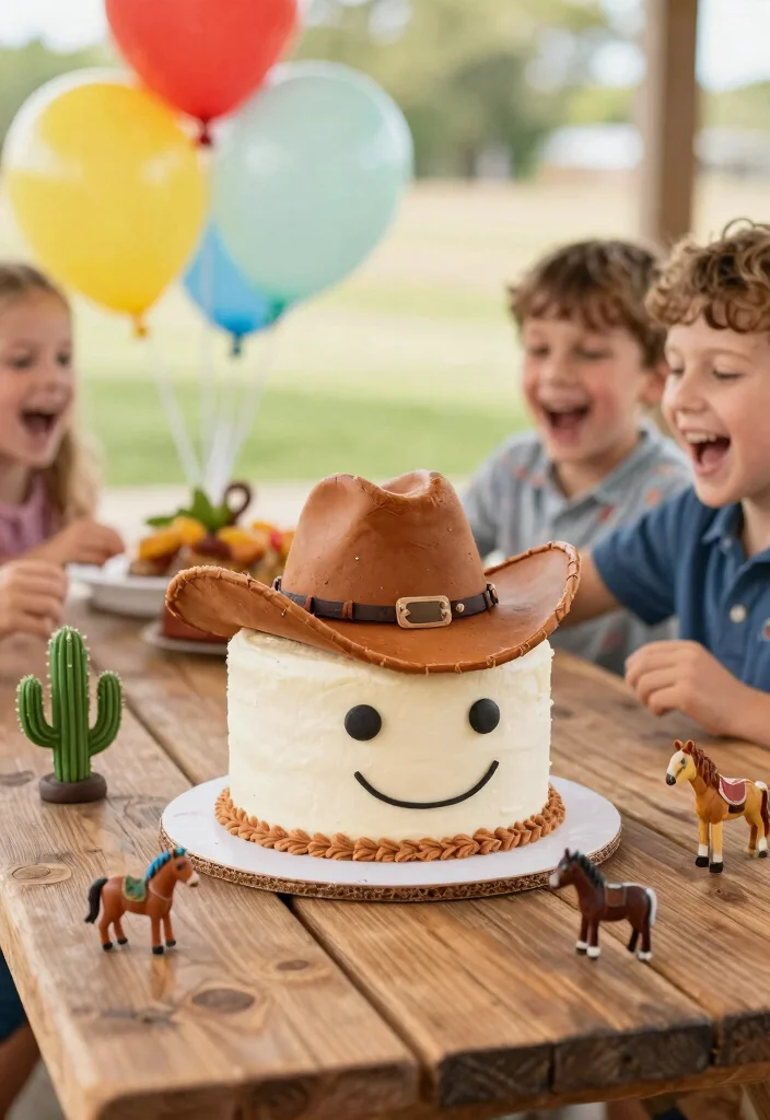 12 Cowboy Smash Cake Ideas That Hold Shape Through the Smash - 2. Cowboy Hat Smash Cake 1