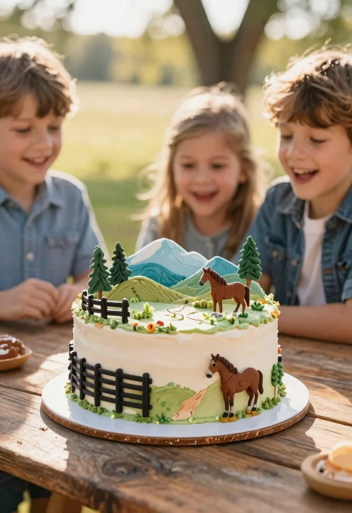 12 Cowboy Smash Cake Ideas That Hold Shape Through the Smash - 7. Western Landscape Cake 1
