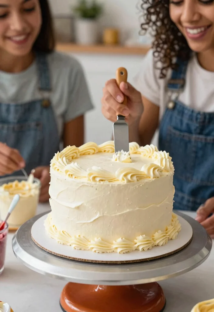 12 Korean Cake Decoration Ideas With Crisp Buttercream Lines for Beginners - 10. Texture with a Palette Knife 1