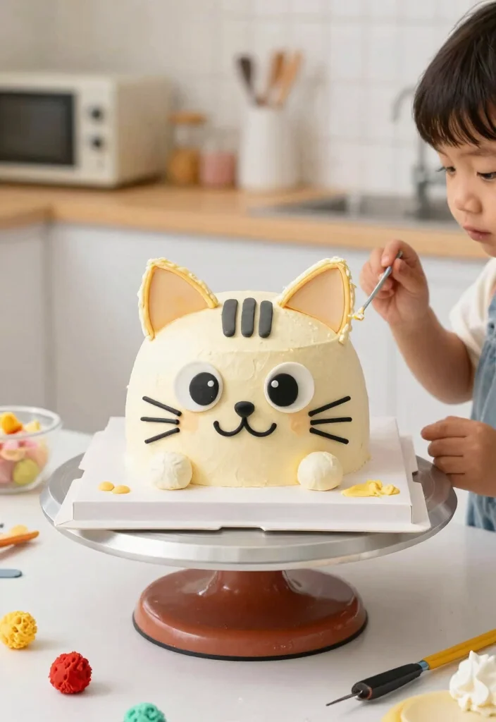 12 Korean Cake Decoration Ideas With Crisp Buttercream Lines for Beginners - 5. Cute Animal Designs 1
