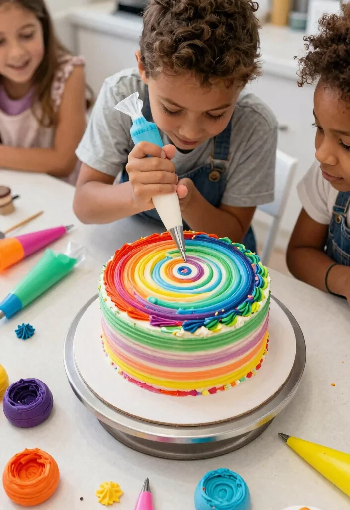 12 Korean Cake Decoration Ideas With Crisp Buttercream Lines for Beginners - 7. Spiral Buttercream Designs 1