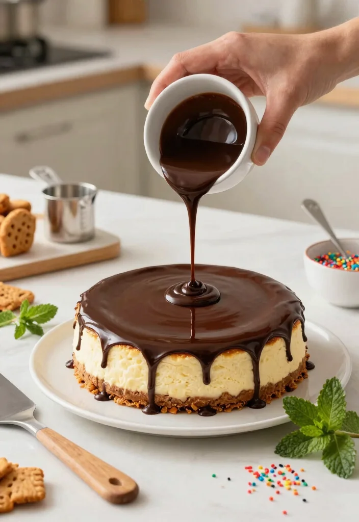 12 Lotus Cheesecake Decoration Ideas That Don't Crack When Sliced - 1. Chocolate Ganache Drip Elegance 1