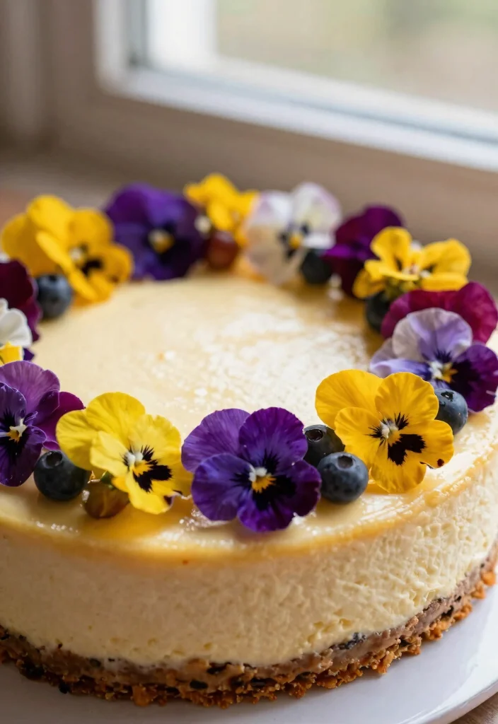 12 Lotus Cheesecake Decoration Ideas That Don't Crack When Sliced - 2. Edible Flower Crown 1