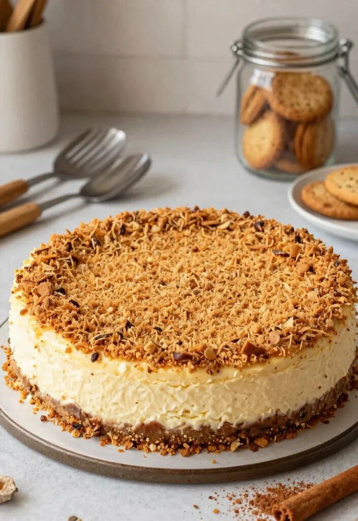 12 Lotus Cheesecake Decoration Ideas That Don't Crack When Sliced - 6. Crunchy Biscuit Crust Finish 1