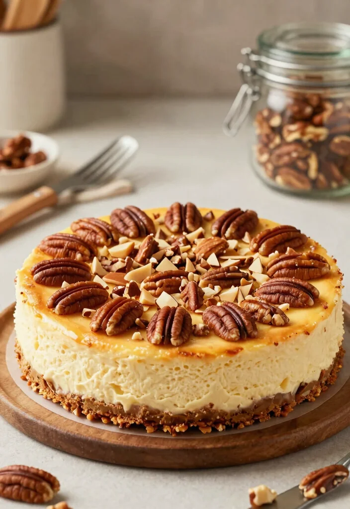 12 Lotus Cheesecake Decoration Ideas That Don't Crack When Sliced - 7. Nutty Topping Bliss 1