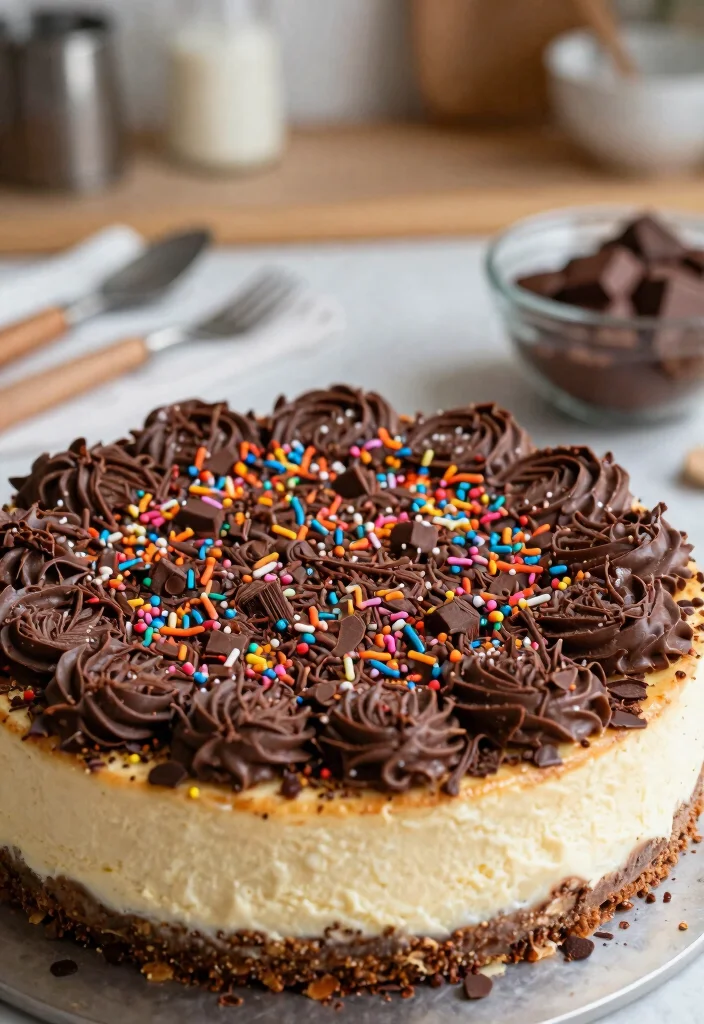 12 Lotus Cheesecake Decoration Ideas That Don't Crack When Sliced - 9. Chocolate Shavings and Sprinkles 1