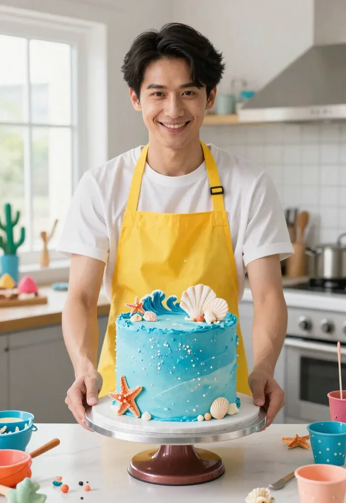 12 Mermaid Birthday Cake Ideas That Don't Collapse in Heat - 1. Ocean Blue Buttercream Delight 1