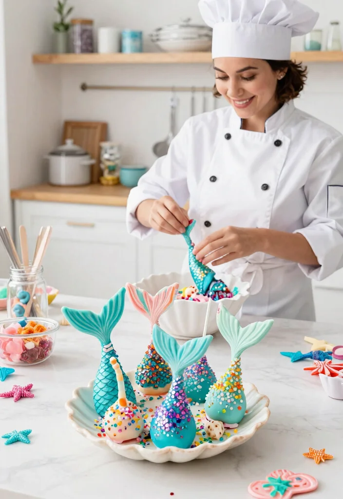 12 Mermaid Birthday Cake Ideas That Don't Collapse in Heat - 2. Mermaid Tail Cake Pops 1