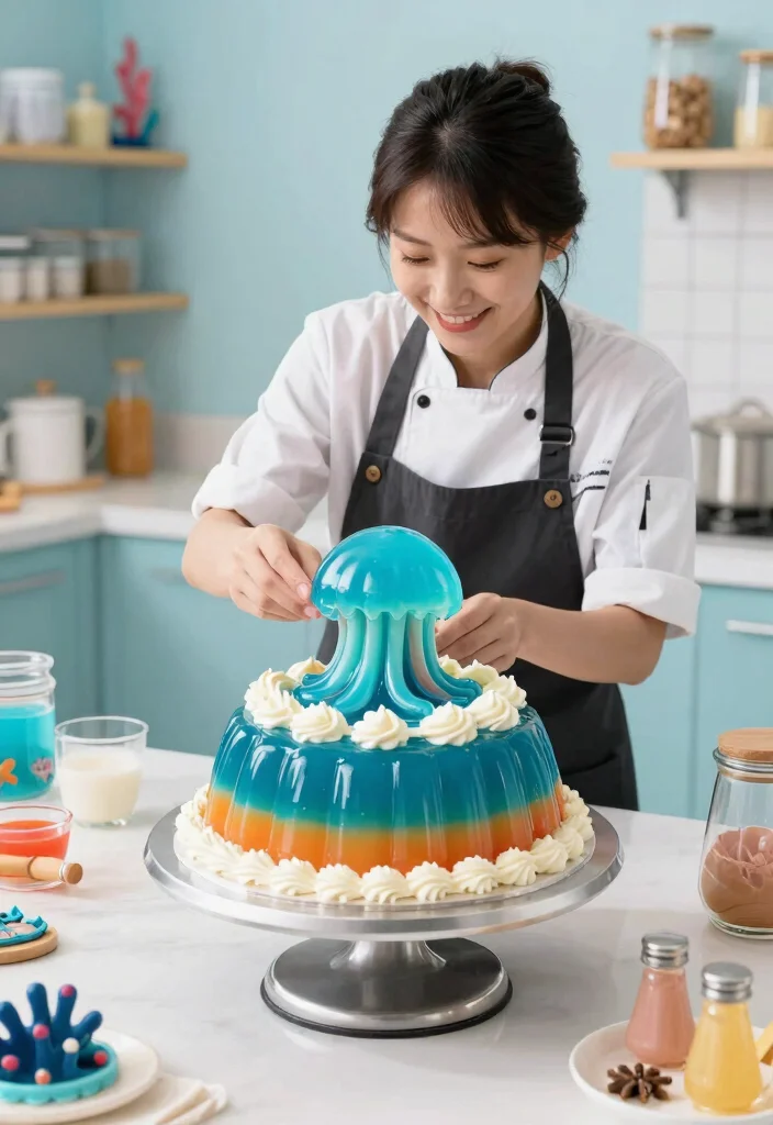 12 Mermaid Birthday Cake Ideas That Don't Collapse in Heat - 8. Jellyfish Jelly Cake 1