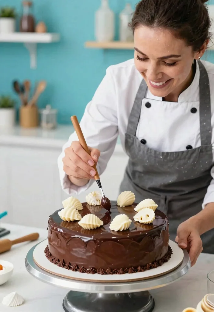 12 Mermaid Birthday Cake Ideas That Don't Collapse in Heat - 9. Seashell Cake with Chocolate Ganache 1