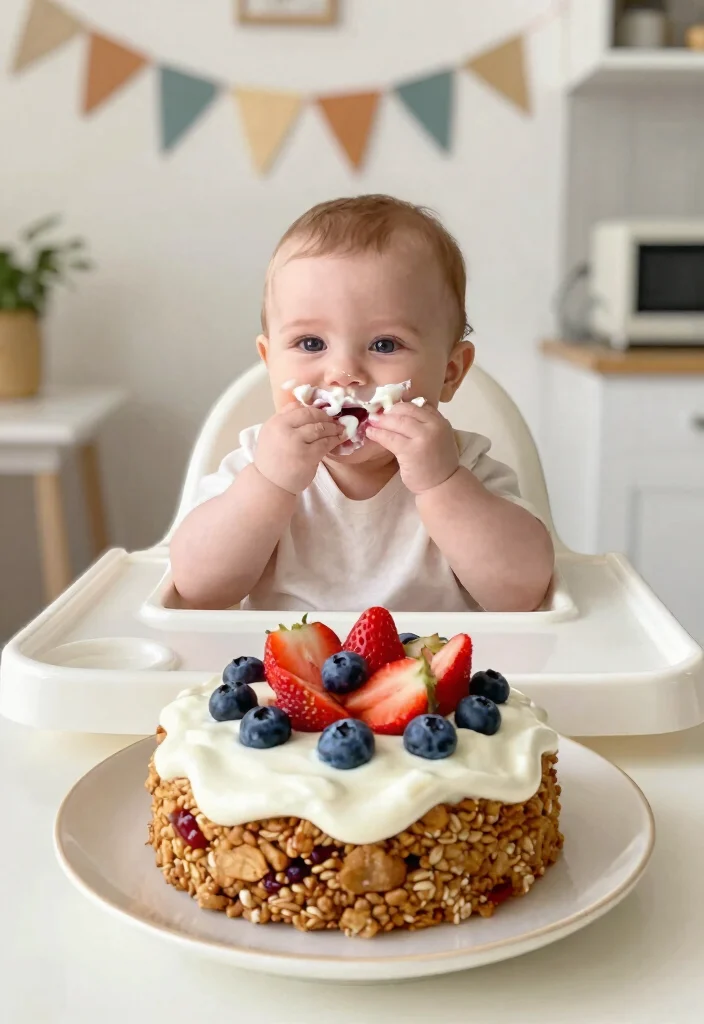 12 Simple First Birthday Cake Ideas Safe for Baby to Smash and Eat - 1. Banana Oatmeal Smash Cake 1