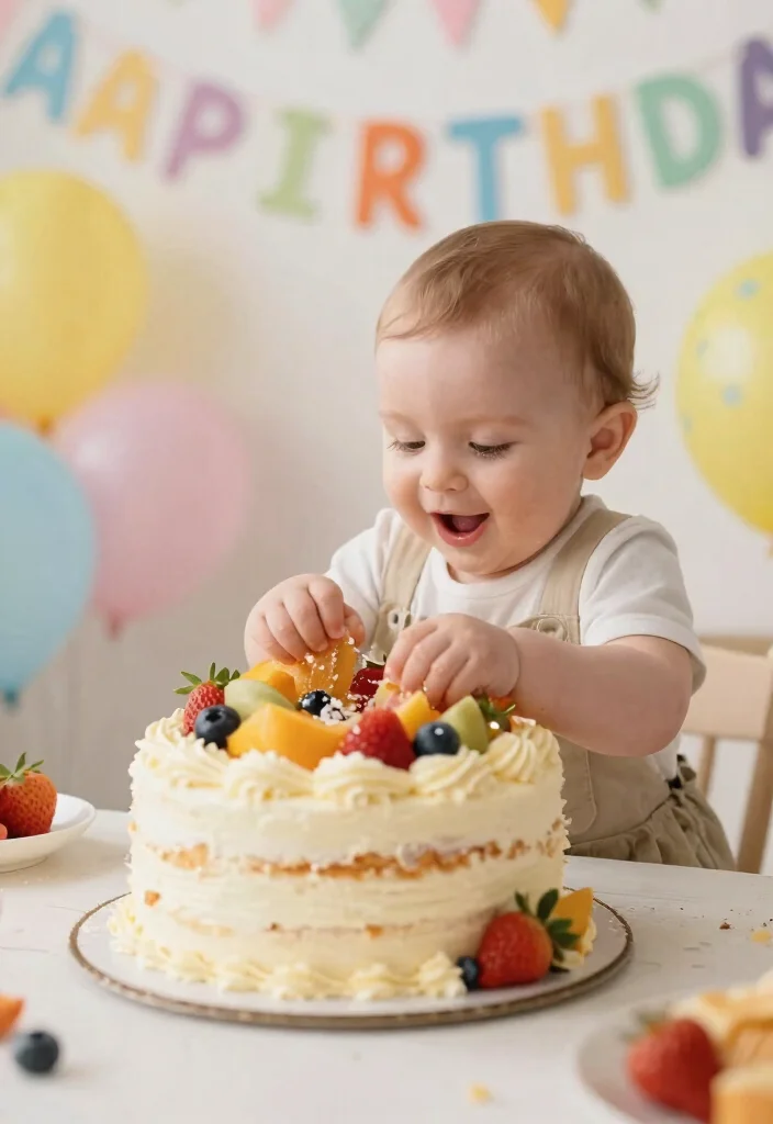 12 Simple First Birthday Cake Ideas Safe for Baby to Smash and Eat - 12. Vanilla Almond Cake 1